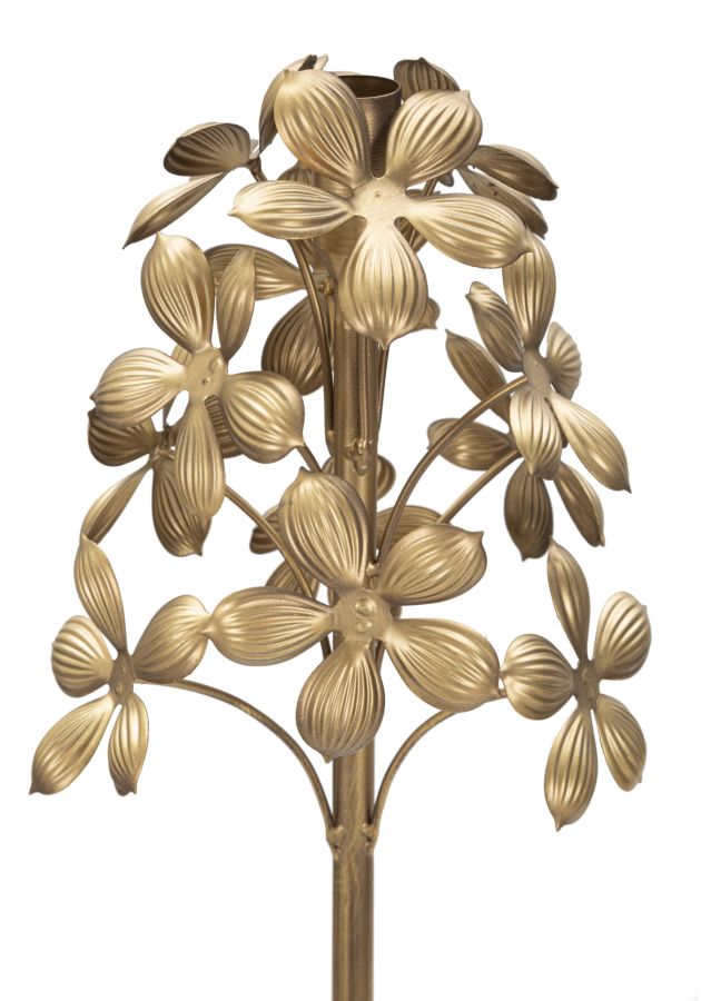 Porta Candele Flowy 17x118x17 cm in Ferro Oro