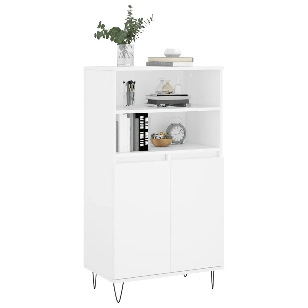 Credenza | Madia | Buffet da pranzo | Armadio da pranzo Alta Bianca 60x36x110 cm in Legno Multistrato