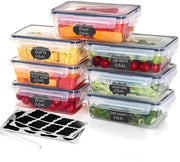 Contenitori alimentari in vetro 7 x 840 ml con coperchio, contenitori congelati, contenitori alimentari, BPA-free e 100% a tenuta d'aria, trasparenti, contenitori da portata pronta