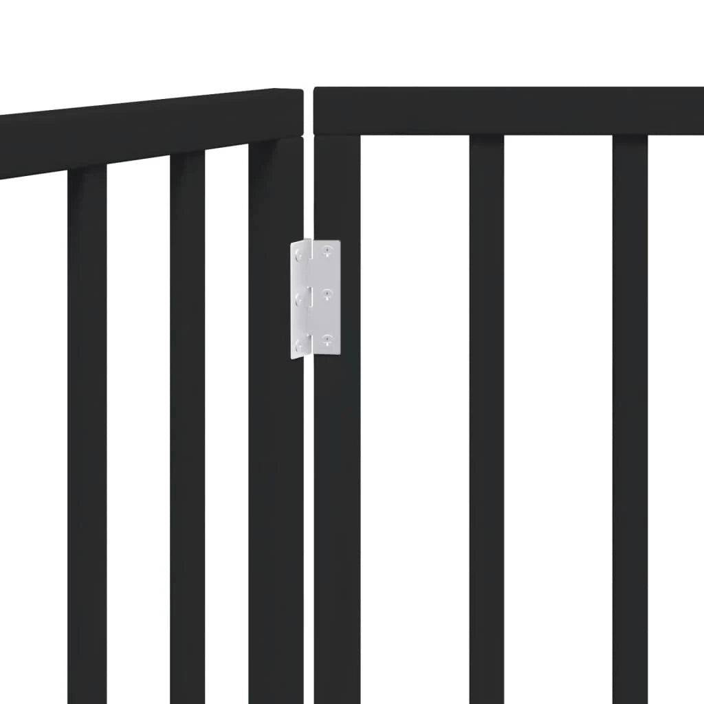 Cancelletto di sicurezza pieghevole per cani 2 pannelli legno di pioppo nero 02_0023057