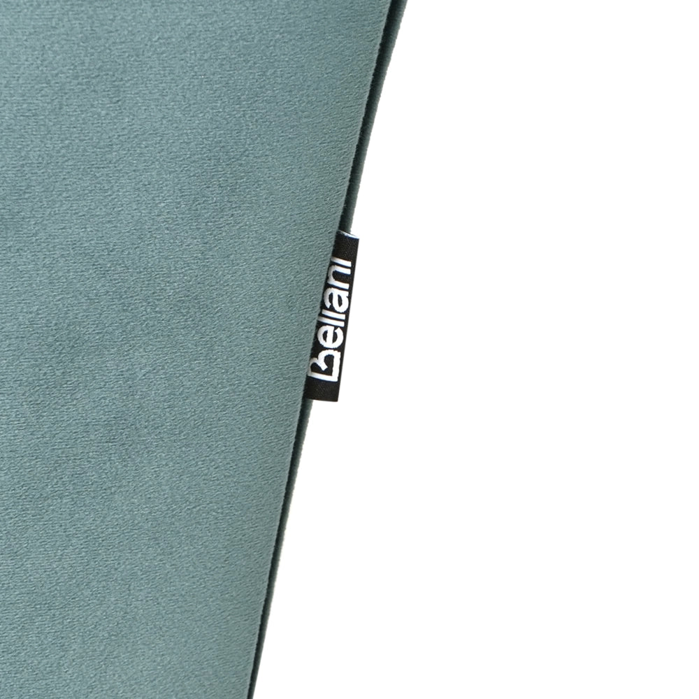 Chaise Longue in tessuto verde acqua e Gambe con gambe in metallo dorato