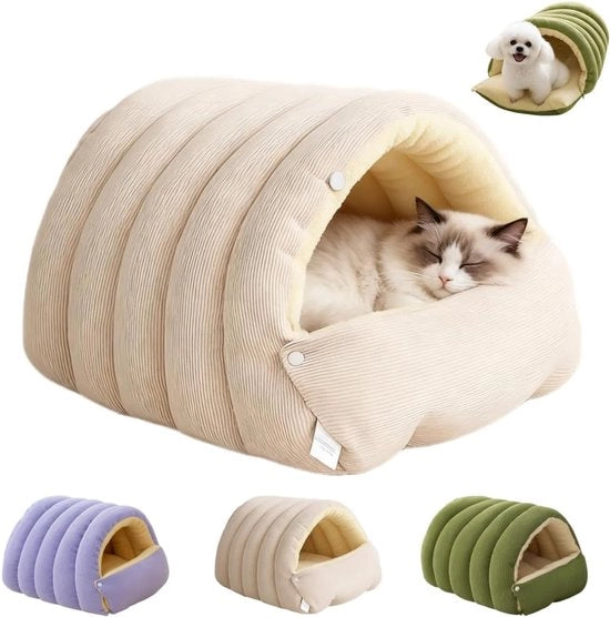 Sacco per animali – letto per gatti e cani con imbottitura in piuma e copertura in corduroy – dimensioni 70 x 40 x 28 cm