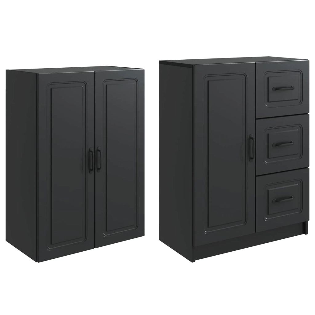 Set di armadi 2 pcs Nero Legno ingegnerizzato