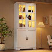 Libreria con Vetrina 5 Ripiani ¨C MINIMAL ¨C Bianco, Truciolato, 80x38x180