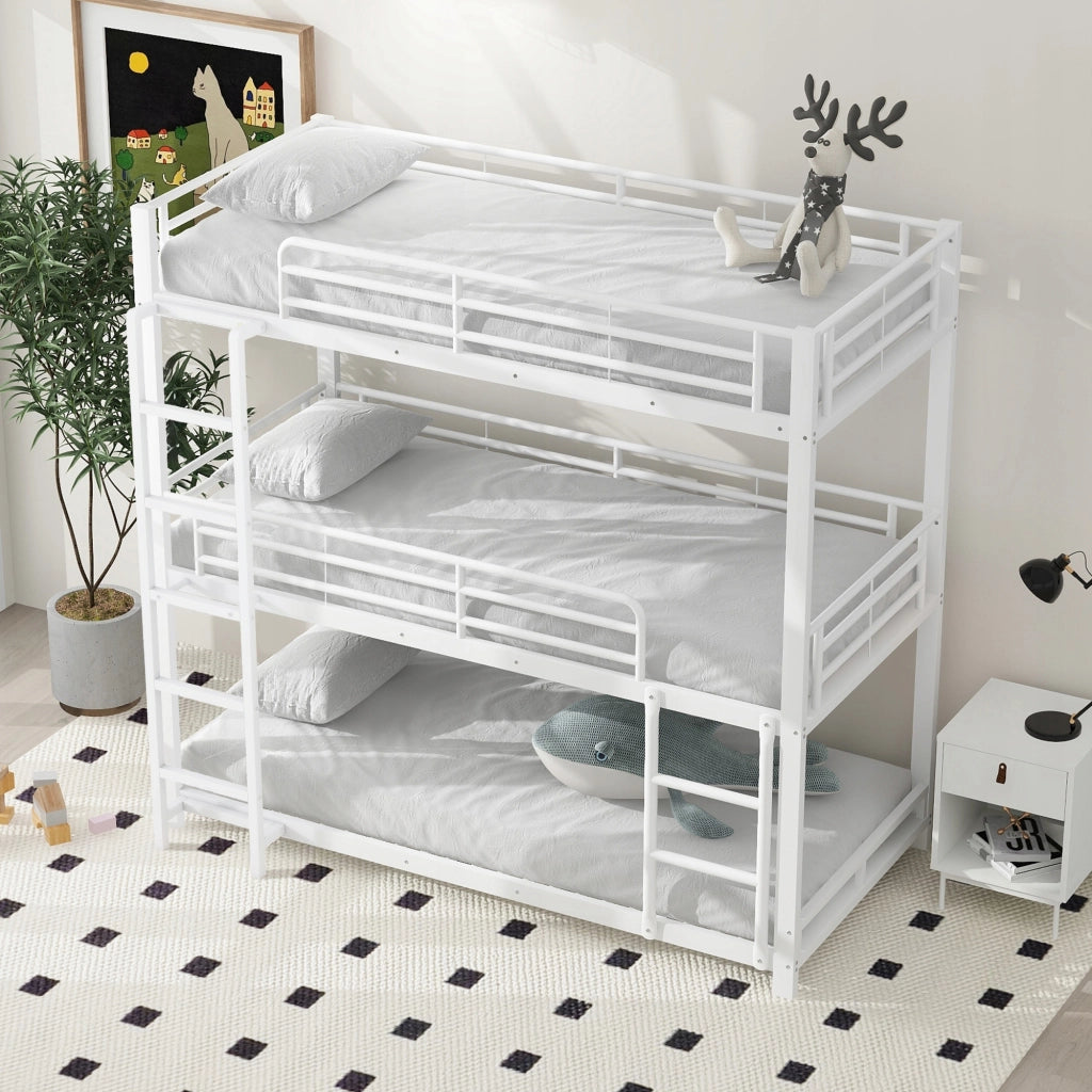 Letto a castello in metallo - Xylo - 90x200 - Bianco
