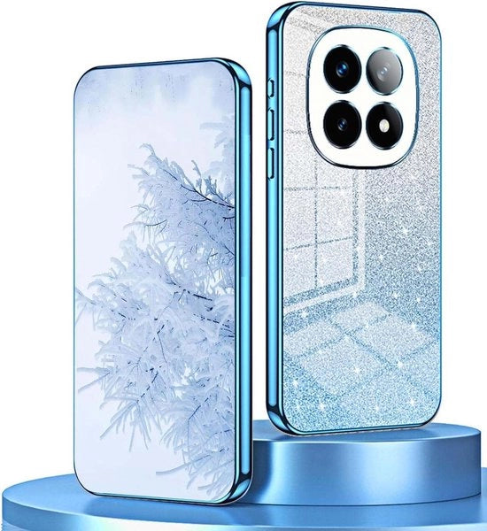 Ultradurabile custodia shock-resistente per Xiaomi Redmi Note 14 Pro 5G, anti-schizzo con bordo galvanizzato in blu