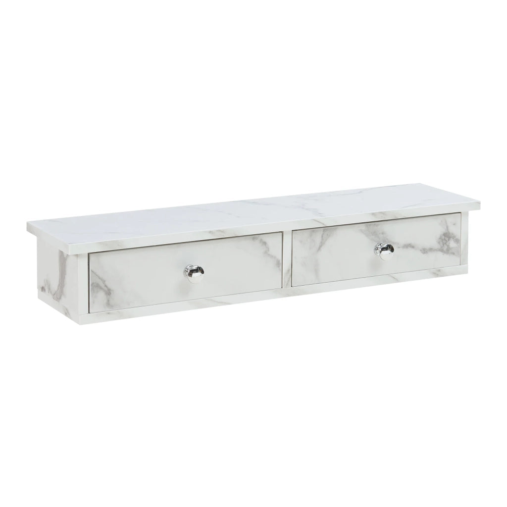 Scaffale dal design senza tempo per soggiorno/camera da letto mobiletto portaoggetti da parete 10 x 60 x 15 cm bianco 03_0011245