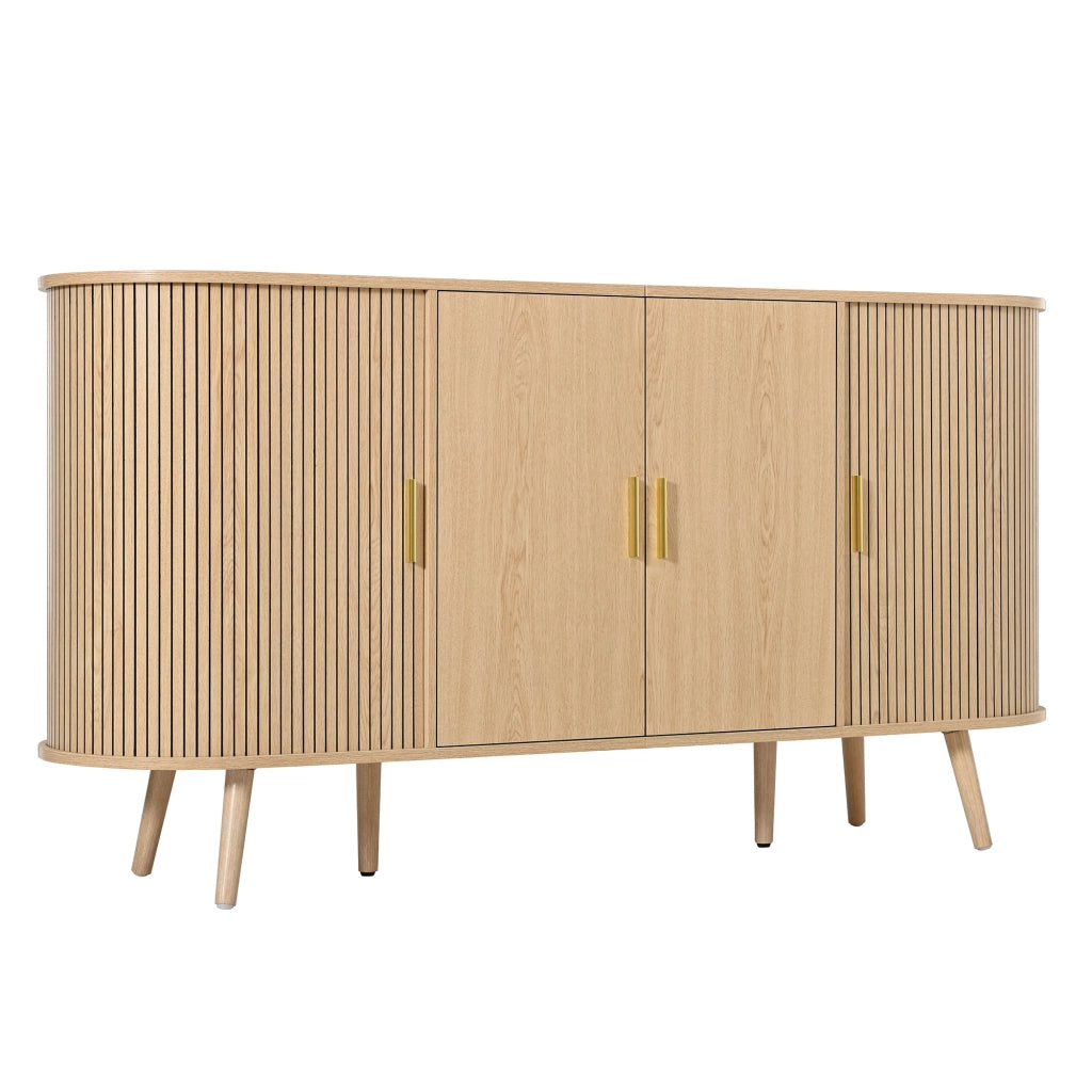 Credenza con 2 ante e ante scorrevoli laterali, ripiano regolabile, per sala da pranzo e ingresso 150 × 40 × 79 cm