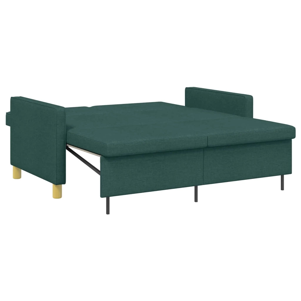 Divano Letto Estraibile Verde Scuro Tessuto