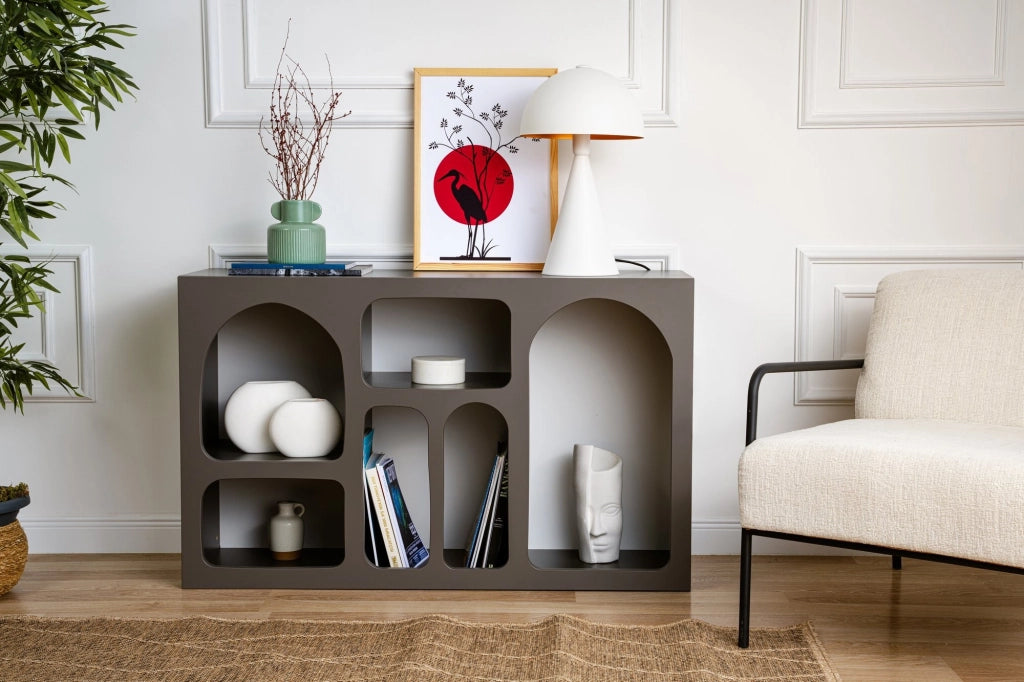 Credenza in legno "Liva 120" - 120 x 37 x 74 cm - Grigio antracite