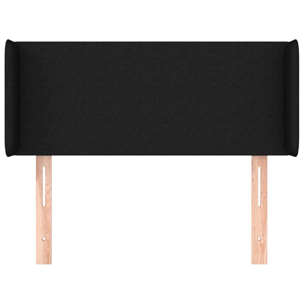 Testiera ad Orecchio Nera 93x16x78/88 cm in Tessuto