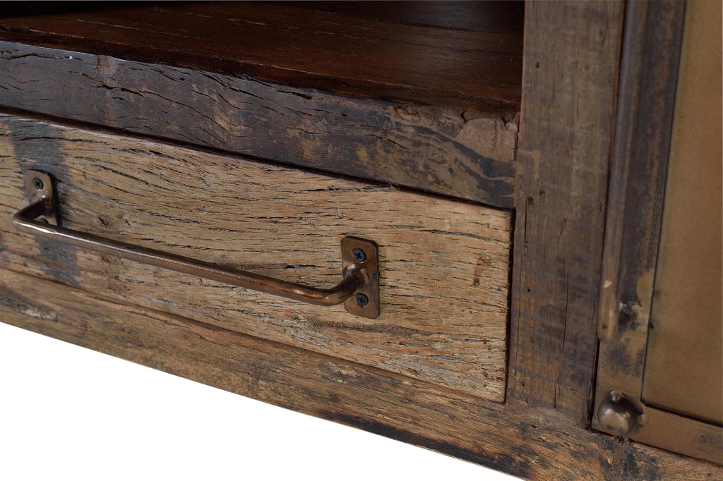 Mobiletto TV in legno di recupero e metallo