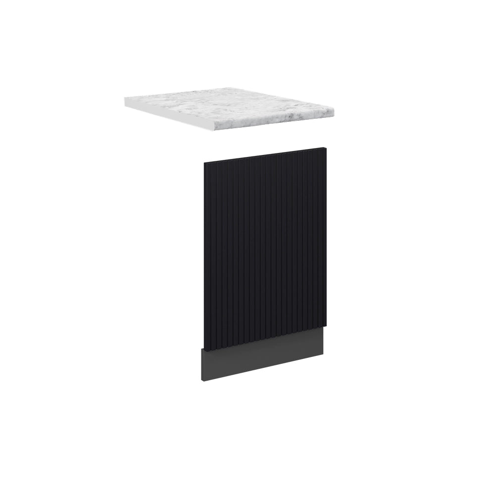 Pannello frontale Fame-Line Nero rigato/Antracite 45 cm, PL Marmo Vicco