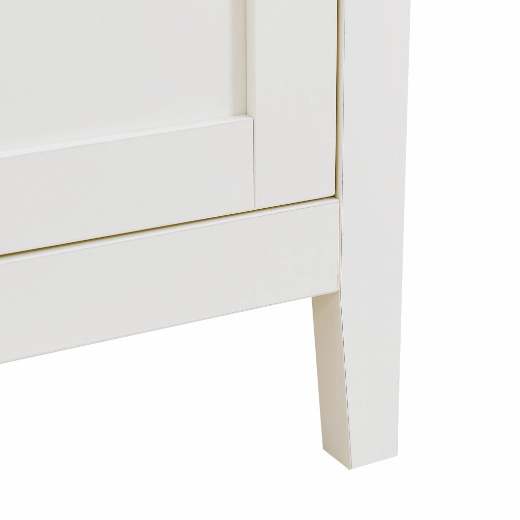 Credenza 160x40x82 cm con 2 cassetti e 4 ante in MDF bianco