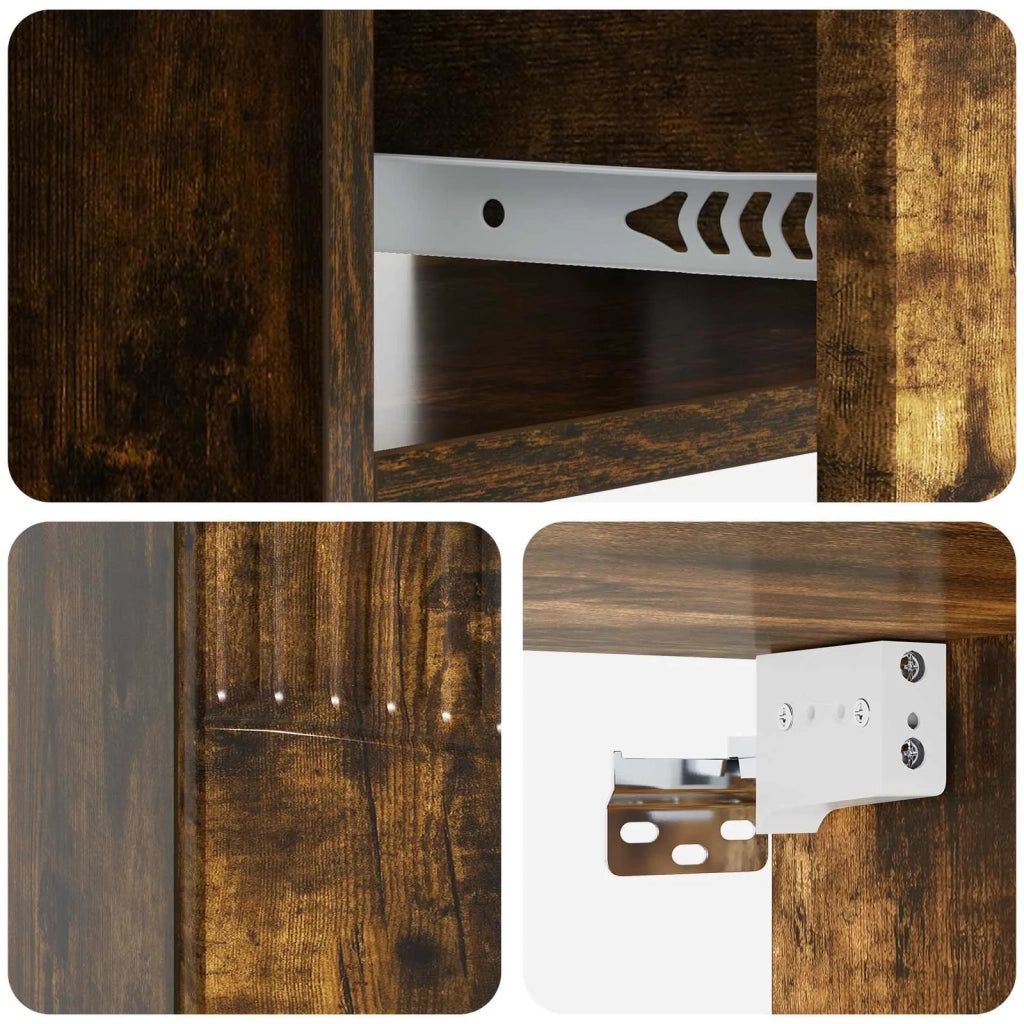 Mobiletto da notte a muro 2 pcs Rovere Fumo 49 x 34,5 x 20 cm 898966