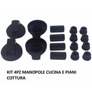 KIT 4 PZ MANOPOLE POMELLI UNIVERSALI CUCINA PIANO COTTURA NERO - UNIVERSALE