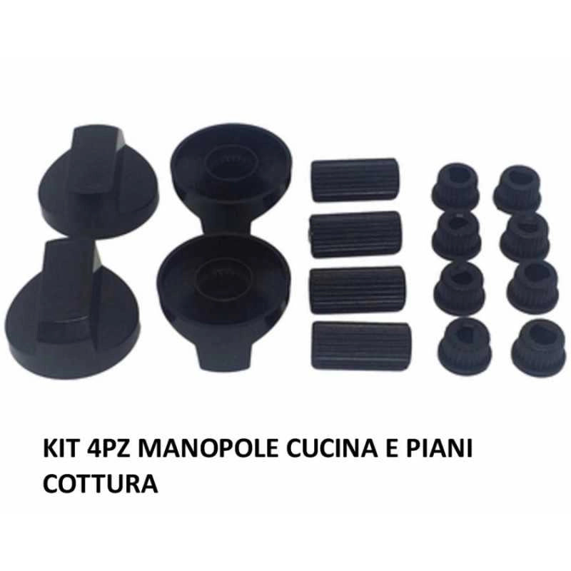 KIT 4 PZ MANOPOLE POMELLI UNIVERSALI CUCINA PIANO COTTURA NERO - UNIVERSALE