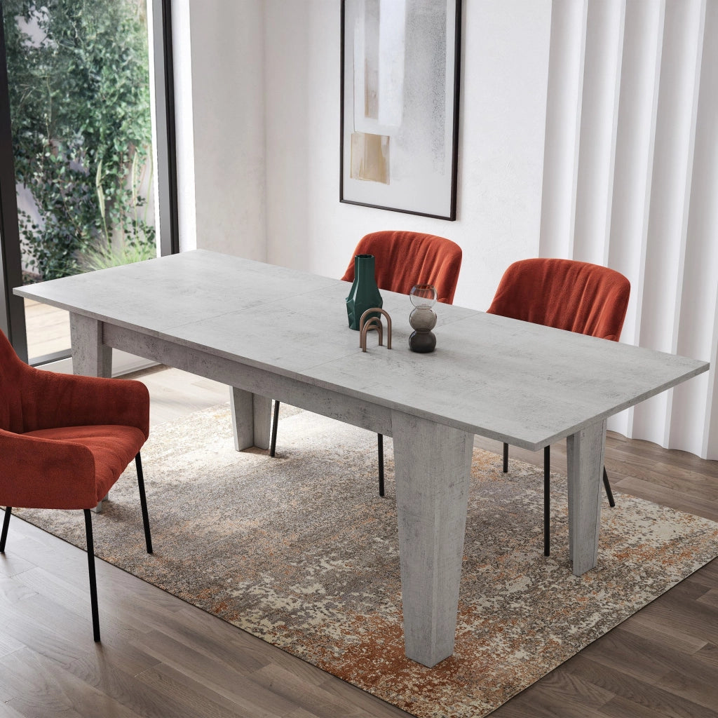 Sassetta, Tavolo Allungabile Allungabile, 220x88x78h cm Grigio Cemento