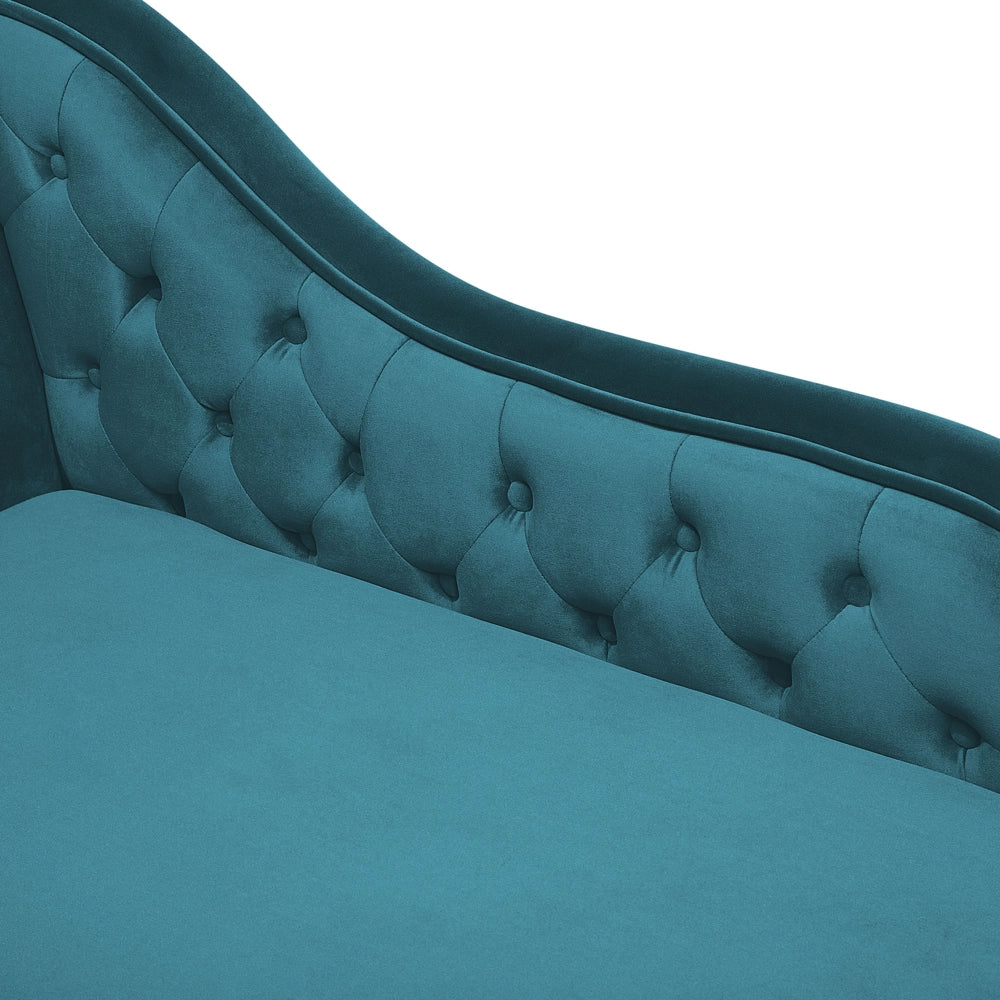 Chaise longue Foglia di tè Velluto versione sinistra Abbottonato soggiorno