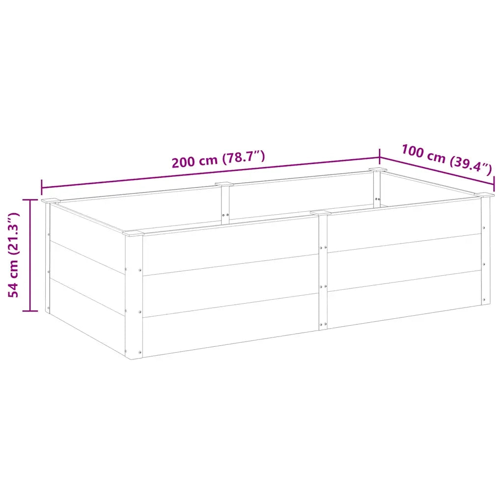 Letto Rialzato da Giardino 200x100x54 cm in WPC Grigio 318097