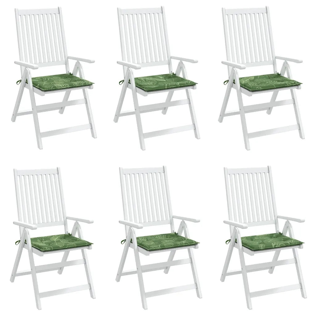 Cuscini per Sedia 6 pz Motivo a Foglie 40x40x4 cm Tessuto 361025