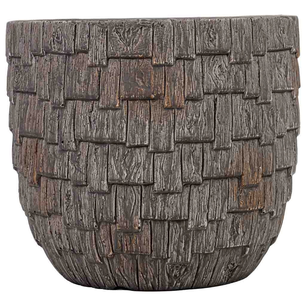 Vaso in fibra di vetro marrone 28x28x25 cm