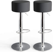 Set di 2 sgabelli da bar, Nero, 33 x 92 cm 2 parti, con poggiapiedi e seduta regolabile in altezza