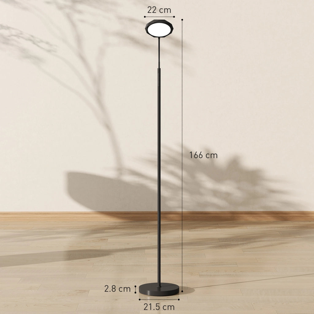 Lampada da Terra LED con Telecomando, Testa Girevole, Regolazione Luminosit¨¤ e Temperatura, Nero