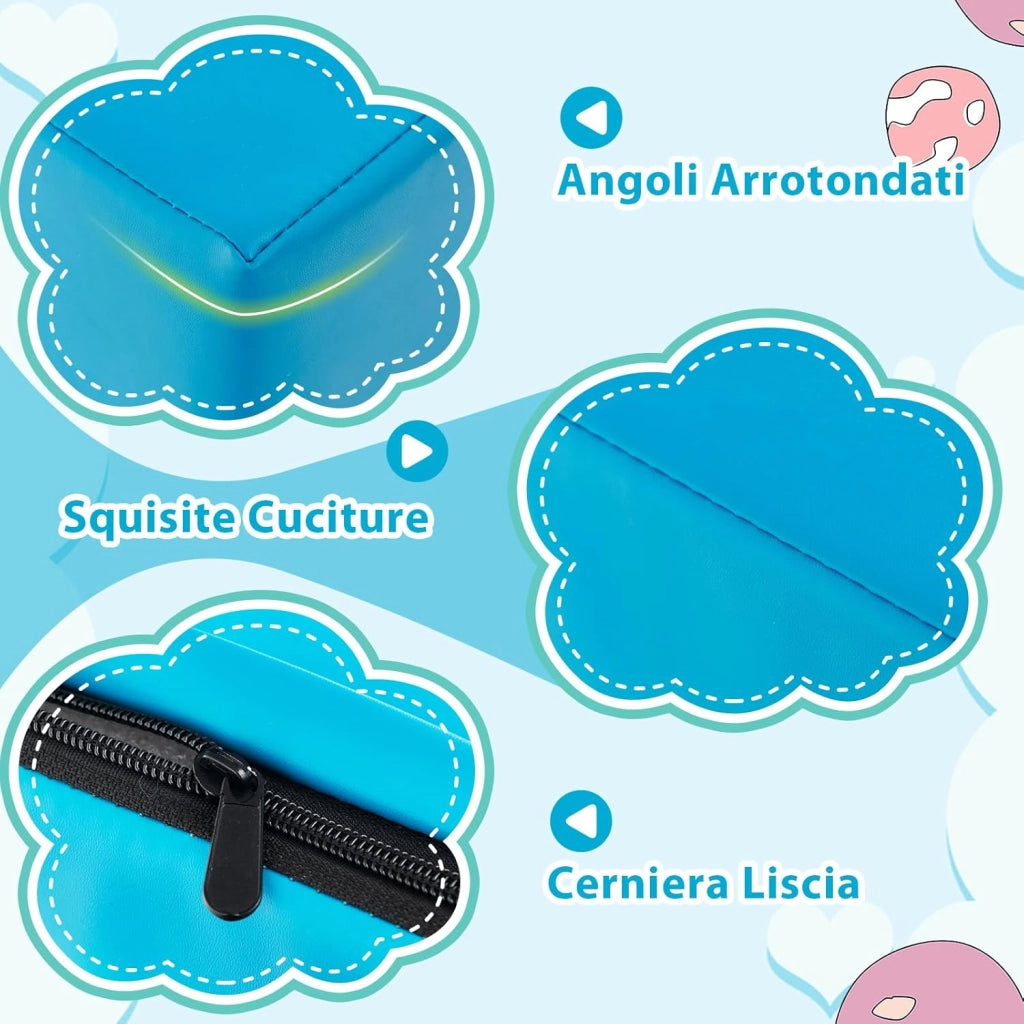 Set di 6 Blocchi per Bambini con Diverse Forme e Colori, Centro Attività Palestrina Giocattolo per Arrampicata e Strisciamento (Blu chiaro)