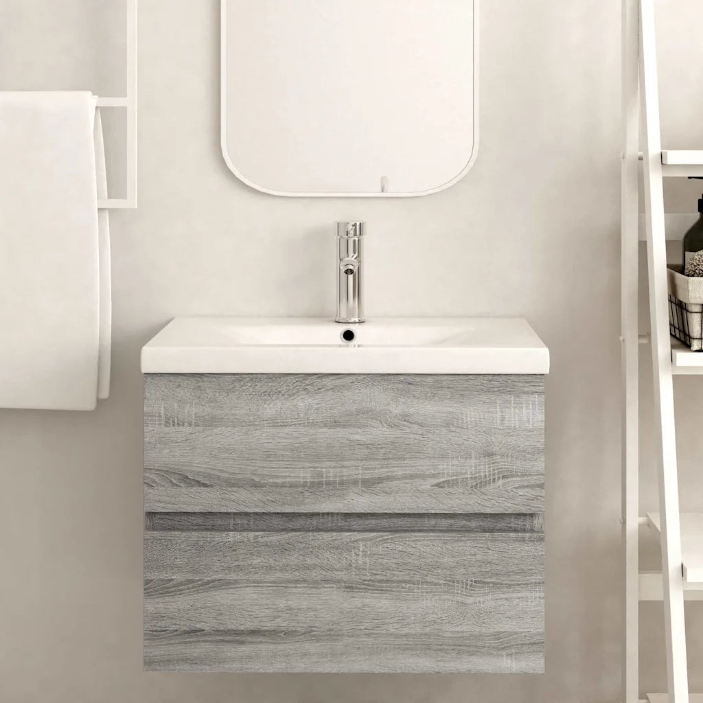 Mobile Lavabo | Armadio Lavabo Grigio Sonoma 60x38,5x45 cm in Legno Multistrato