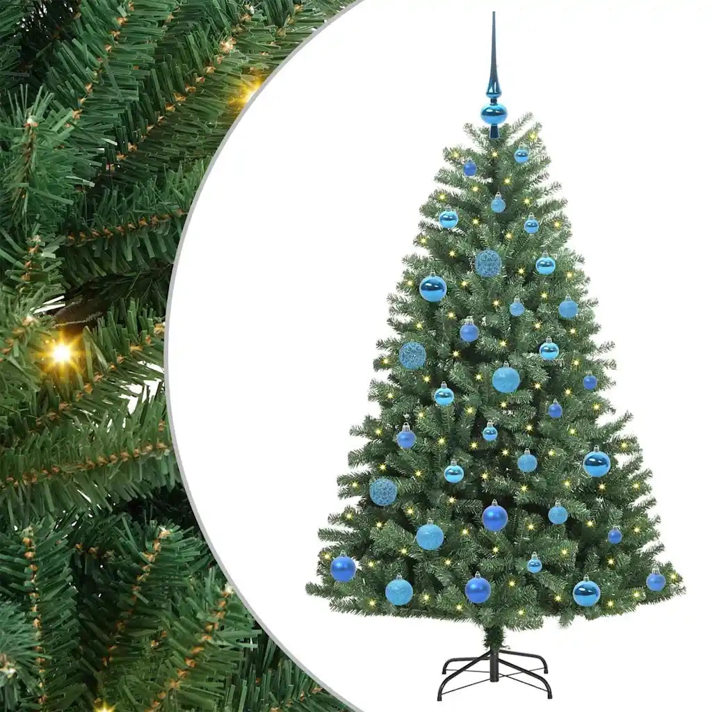 Albero di Natale Artificiale-Albero Natalizio con Rami Pieghevoli Verde 150 cm 262517