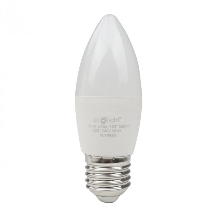 Lampadina LED Candela E27 10W 900lm 6500K no sfarfallio