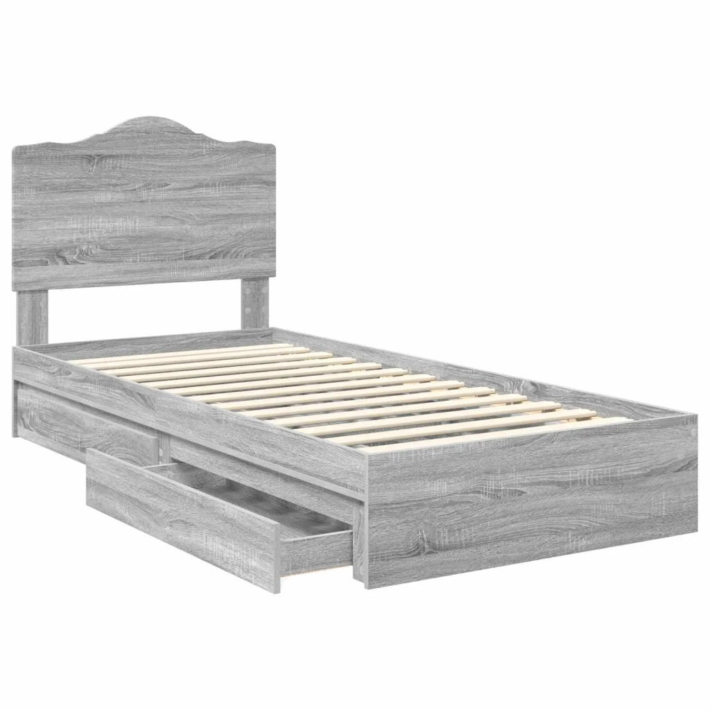 Letto con Contenitore con cassetto Grigio Sonoma 70 x 190 cm 3413560