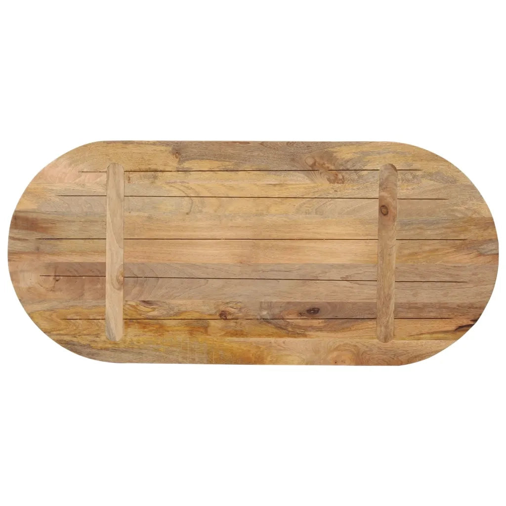 Piano Tavolo 80x40x2,5 cm Ovale in Legno Massello di Mango