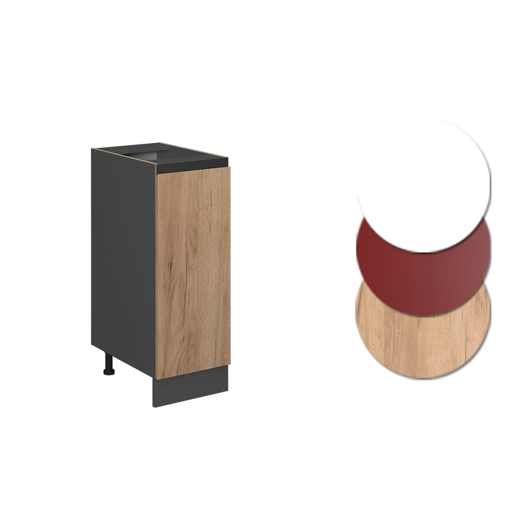 Armadio cucina dispensa alto R-Line Rovere dorato/Antracite 30 cm J-Shape PL Marmo Vicco