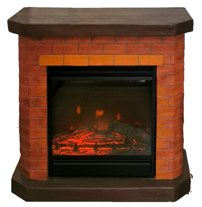 Camino Elettrico da Pavimento 66x65x28 cm Effetto Fiamma 1800W Vannini Bricchetto