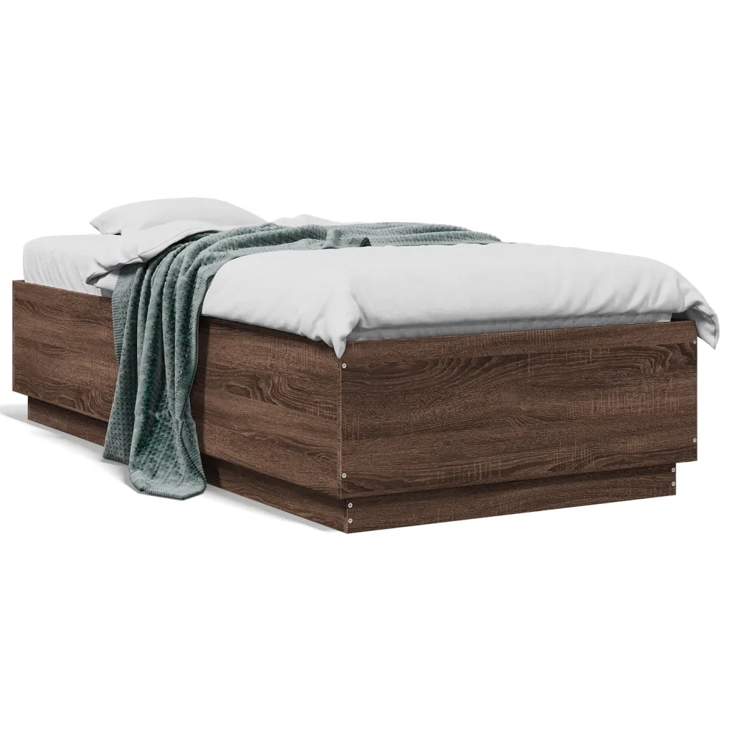 Giroletto-Struttura Letto Rovere Marrone 90x190 cm in Legno Multistrato 985761