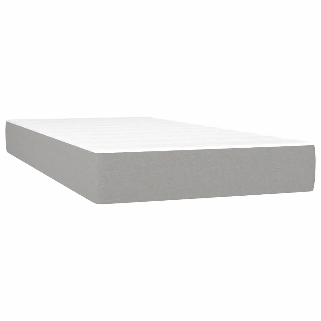 Giroletto a Molle con Materasso Grigio Chiaro 120x190cm Tessuto