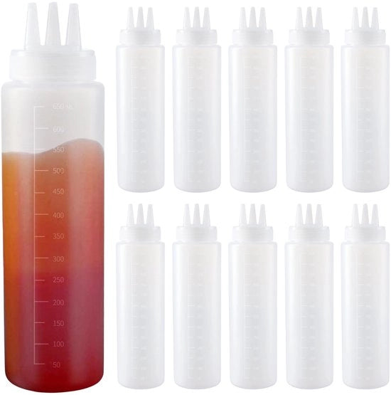 Salsa per insalata 3 in 1 - 650 ml - Plastica - Smaakmakers - Ideale per uso quotidiano - Flacone per schiacciare