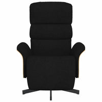 Poltrona Reclinabile con Poggiapiedi Nera in Tessuto 356603