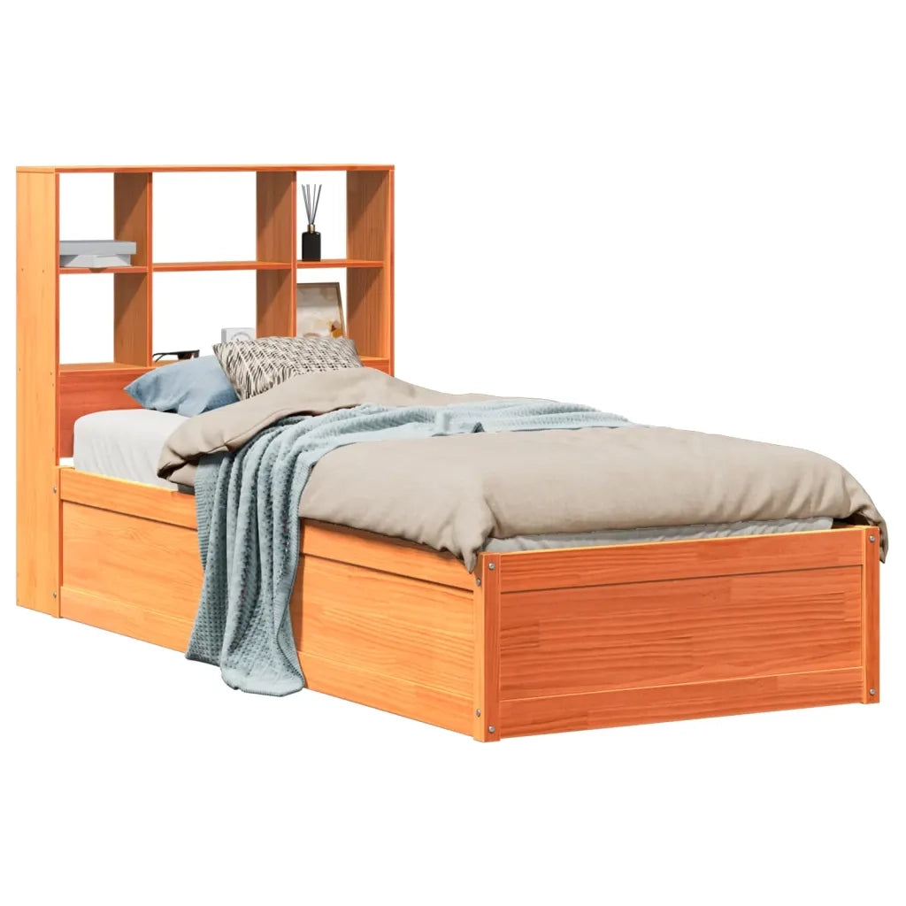 Letto singolo | Letto per adulti | Giroletto senza Materasso Marrone Cera 100x200 cm Legno di Pino
