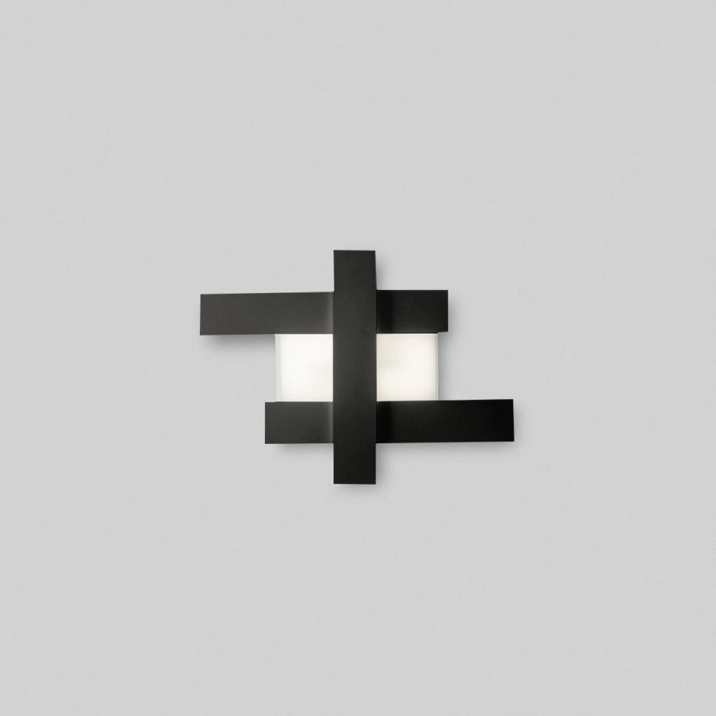 Applique led design moderno 30W nera - Struttura geometrica in acciaio, luce calda 3000K, 2620lm, larghezza 65,5 cm, IP20