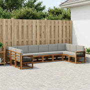 Set di divani da esterno 10 pcs Naturale e Grigio Chiaro 3385572