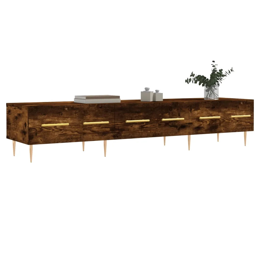 Mobile Porta TV-Mobile per TV-Credenza TV Rovere Fumo 150x36x30 cm in Legno Multistrato 588071