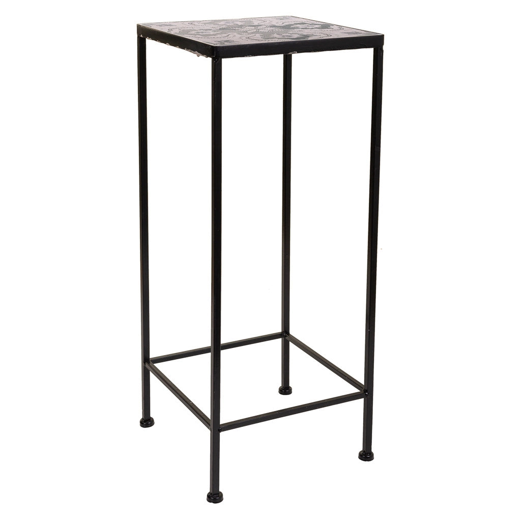 Set di 3 supporti per vasi da fiori in metallo nero