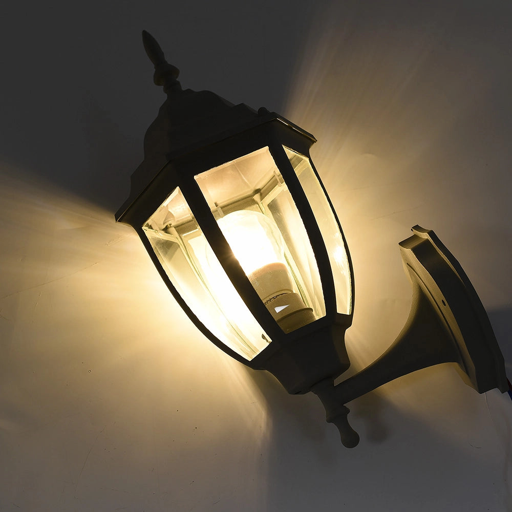 APPLIQUE DA ESTERNO LANTERNA DA PARETE GRIGIA IP45 CON ATTACCO E27 - PER ILLUMINAZIONE ESTERNA DI CASE GIARDINI E INGRESSI
