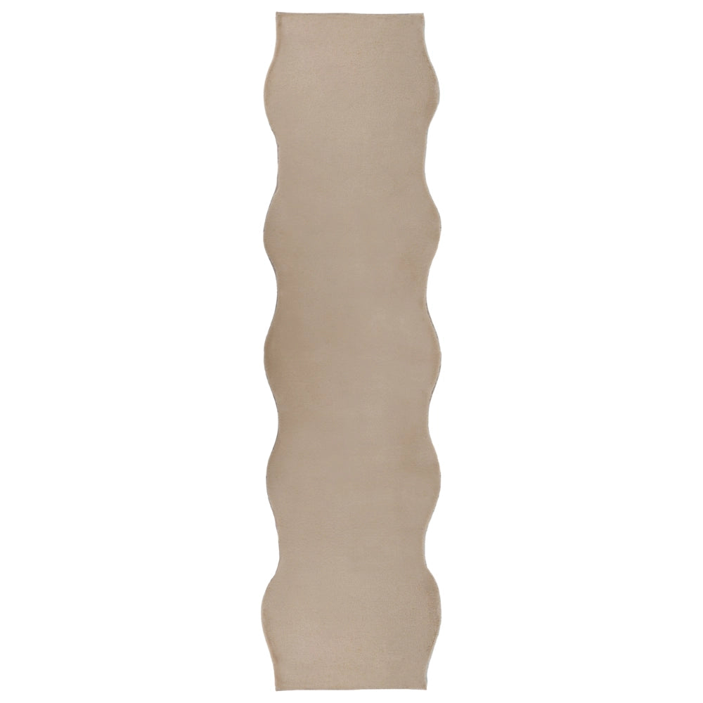 Tappeto Moderno Beige in Ecopelliccia a Pelo Lungo 80x300 cm per Soggiorno e Ingresso