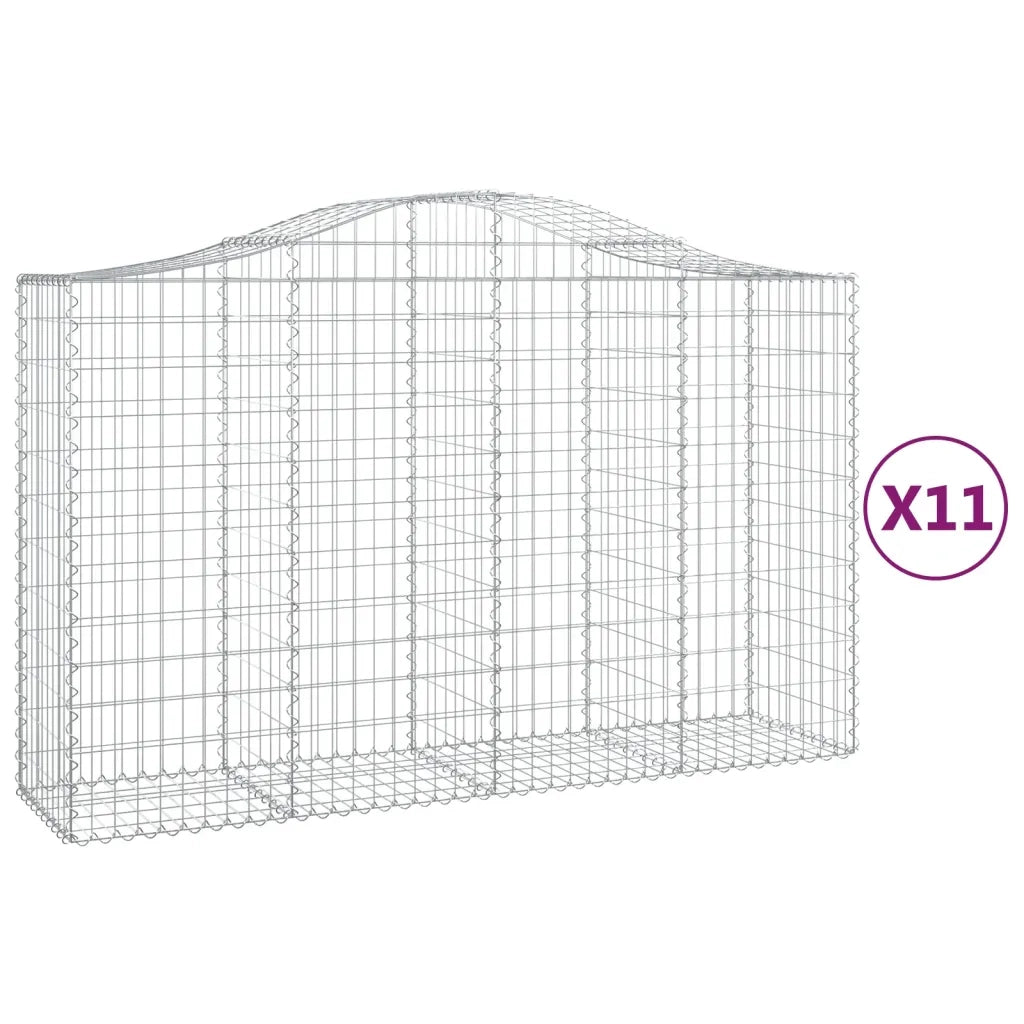 Cesti Gabbioni ad Arco 11 pz 200x50x120/140 cm Ferro Zincato 3145670
