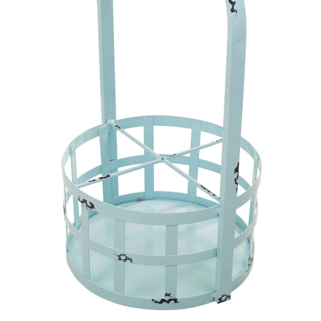 Tavolo portabottiglie in metallo blu 42x42x60h