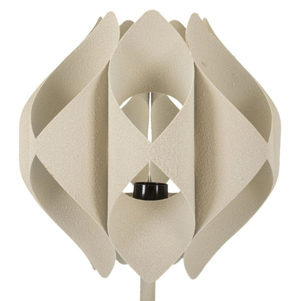 Lampada da Tavolo VKH763, Beige, Metallo, 28x28x57 cm
